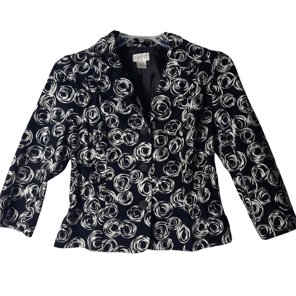 Allison Taylor Black and White Swirl print jacket - Picture 1 of 12